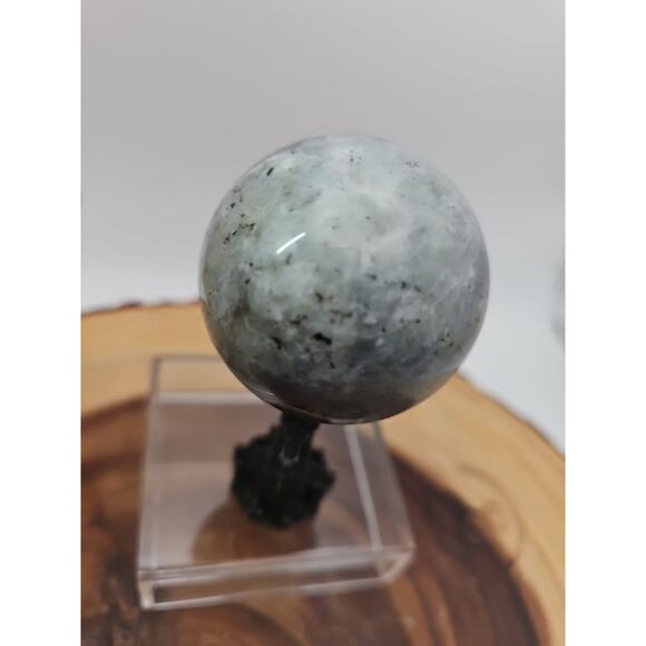 Rainbow Labradorite Sphere .45lb 53mm W/Dragon Stand - Picture 6 of 12